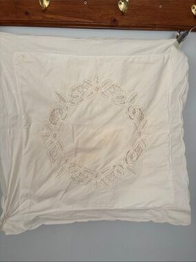 2 eyelet Cutwork Decorative Pillow Sham - Cream